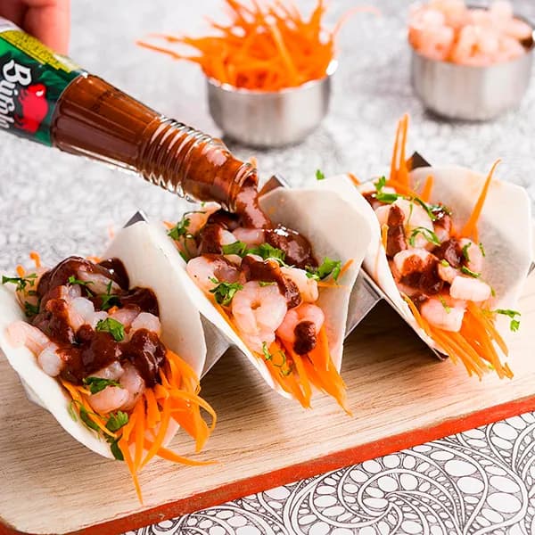 Tacos de Jícama con Camarones y Zanahoria